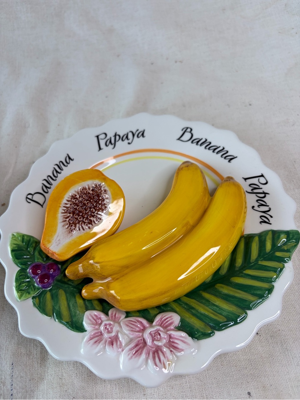 GANZ Bella Casa White Ceramic Decorative Plate